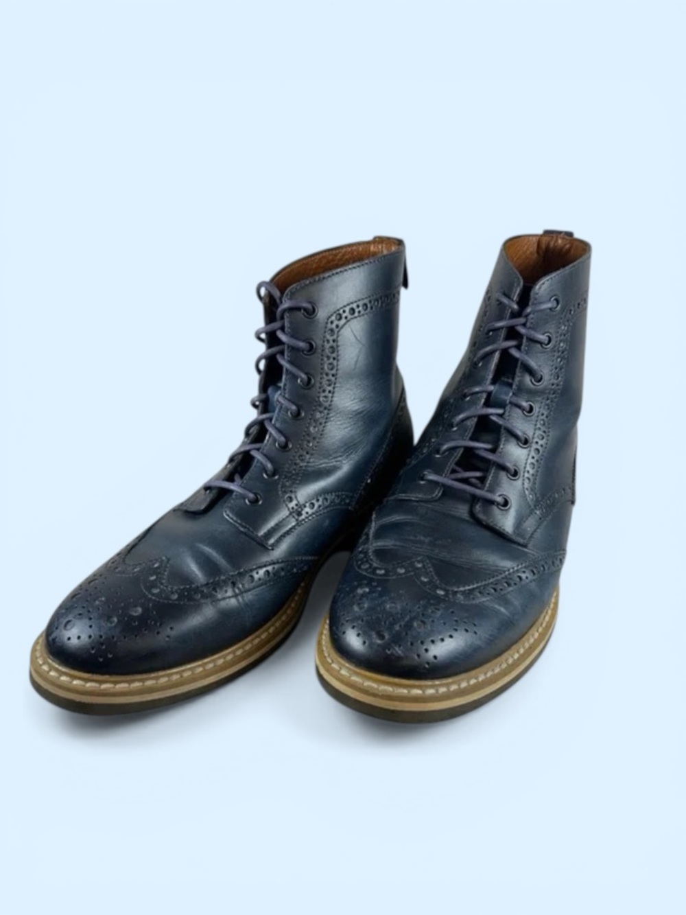 Aldo Mr. B Gentleman's Boutique Men’s 12 (46) Navy Blue 'Blake' Oxford Boots